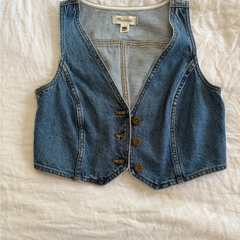 Madewell Blue Denim Vest